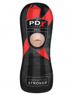 Male Sex Toys Pipedream Products PDX Elite Oral Vibrating Stroker