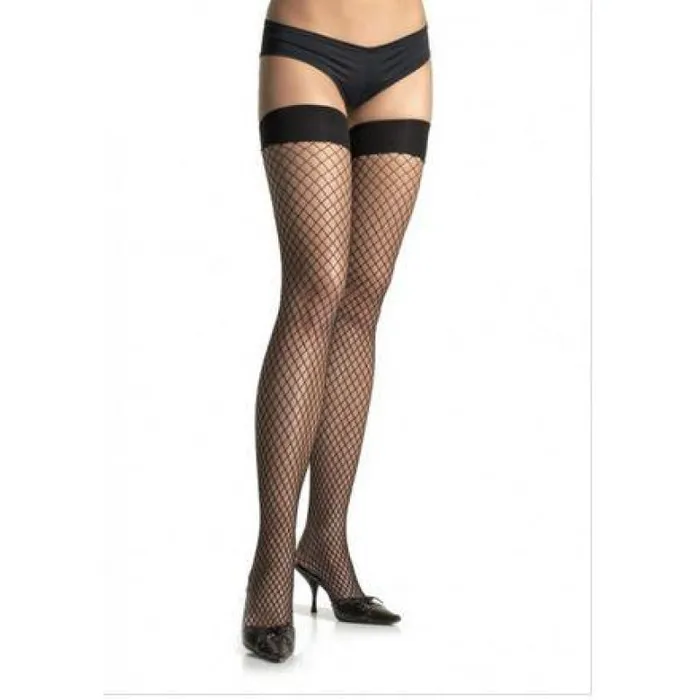 Anal Leg Avenue Spandex Industrial Net Thigh Highs Black