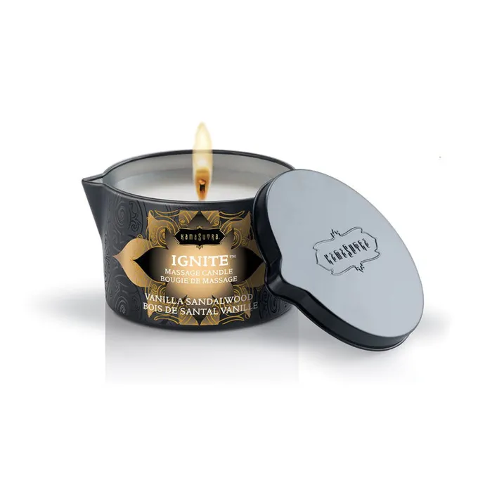 Couples Ignite Vanilla Sandalwood Massage Candle 6 Oz Kama Sutra