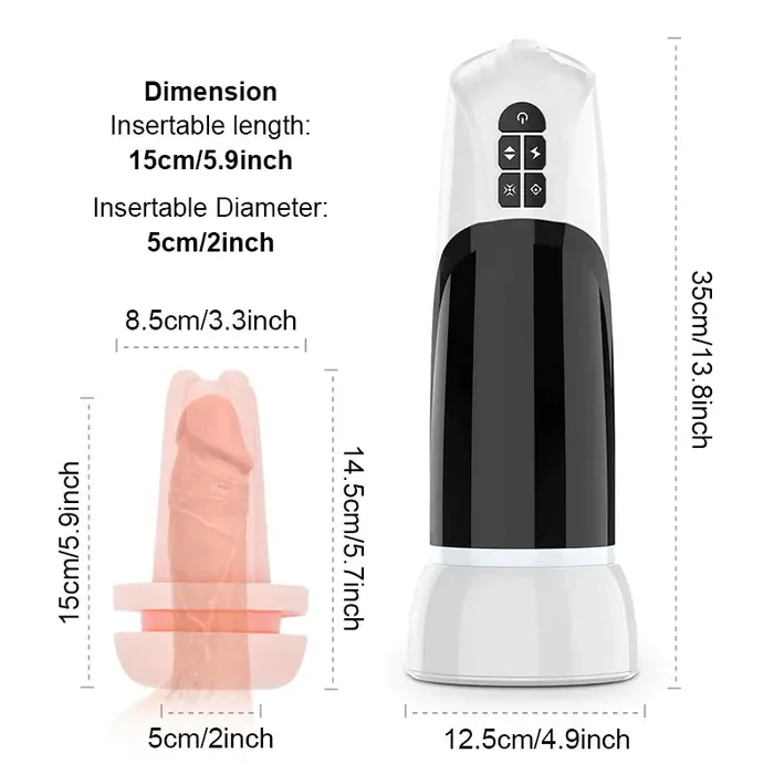 Male Sex Toys honeysx AIERLE FJB 6in1 Huge Suction Male Stroker Heating Hands Free Male Masturbator