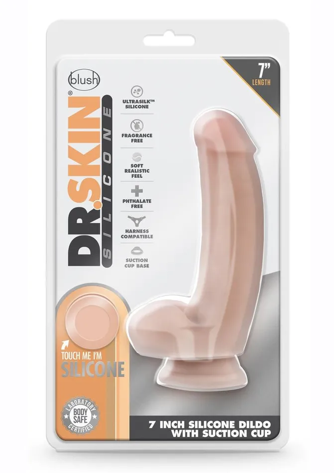 Dr Skin Female Sex Toys Dr Skin Dr Samuel Silicone Dildo with Balls and Suction Cup
