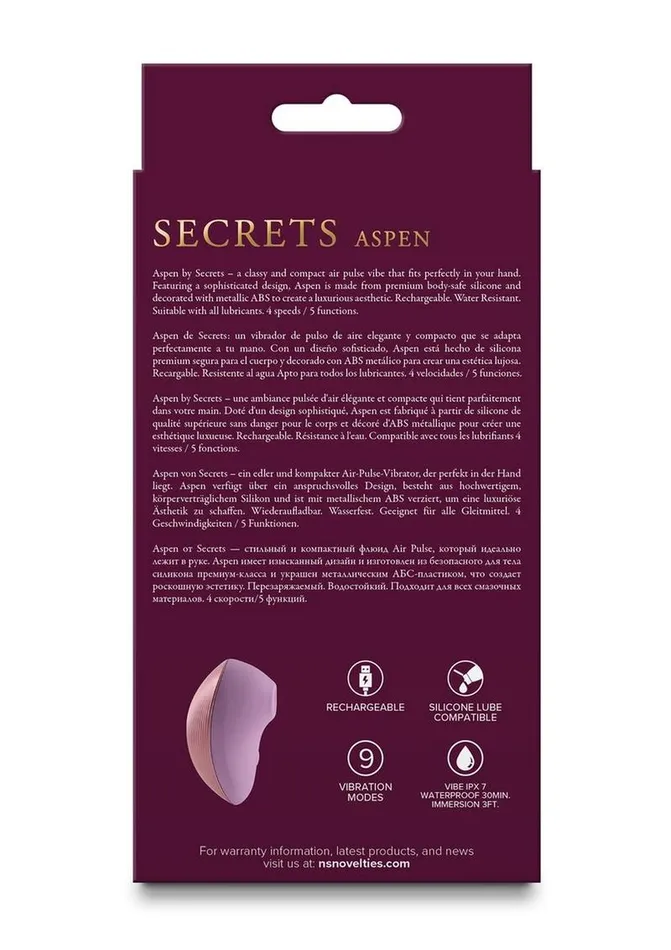 Female Sex Toys Secrets Secrets Aspen Rechargeable Silicone Clitoral Stimulator