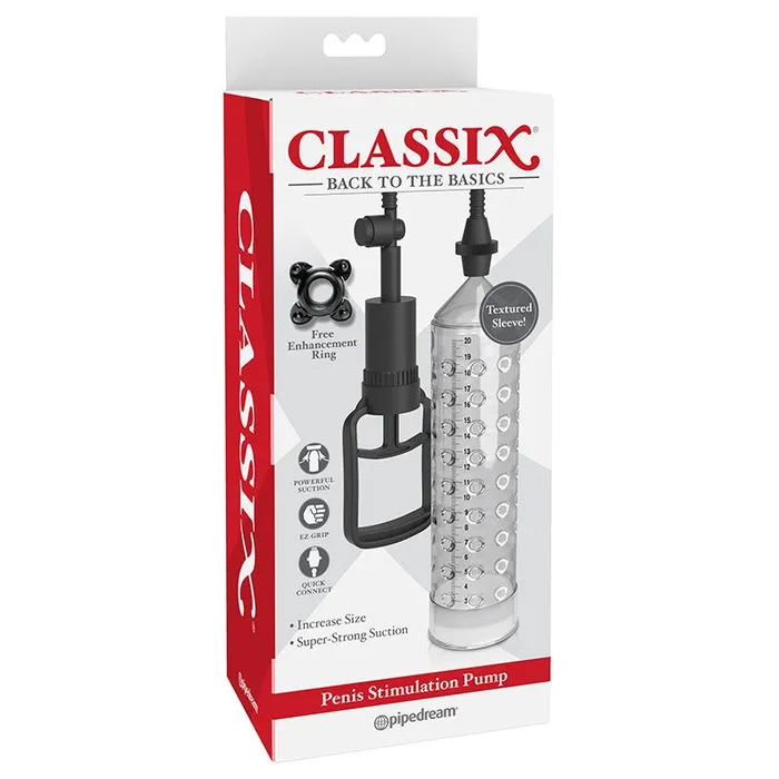 Pipedream Classix Penis Stimulation Pump ClearBlack Pipedream Male Sex Toys