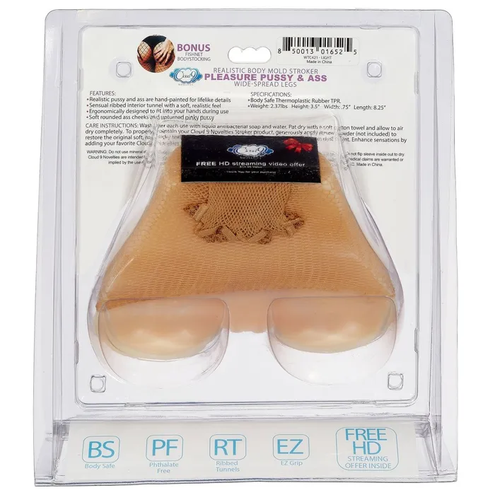Cloud 9 Novelties Realistic Body Mold Stroker Pleasure Pussy and Ass WideSpread Legs Light Male Sex Toys Cloud 9 Novelties Realistic Body Mold Stroker Pleasure Pussy and Ass WideSpread Legs Light Male Sex Toys