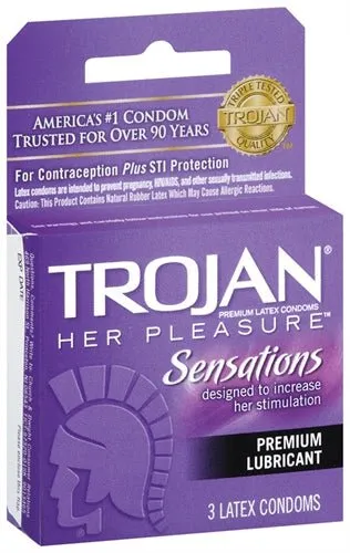 Female Sex Toys Trojan Condoms Trojan Her Pleasure Sensations Lubricated Condoms 3 Pack