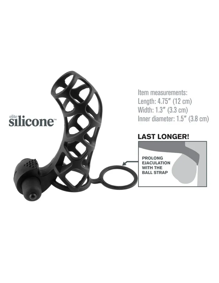 Male Sex Toys Pipedream Fantasy XTensions Extreme Silicone Power Cage Black