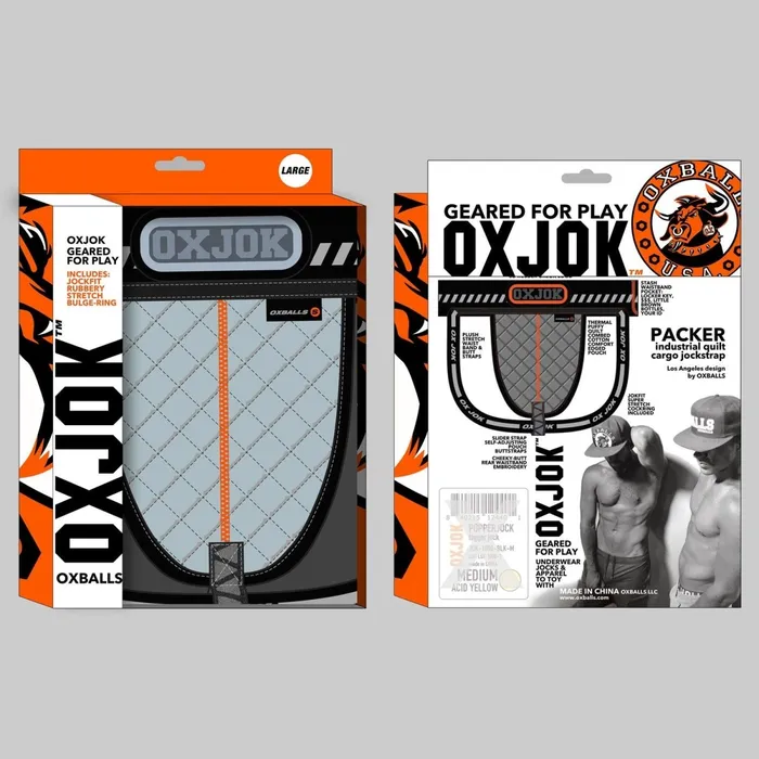 Packer Industrial Quilted Cargo Strapjock Mist Heather Large OXJok Male Sex Toys Packer Industrial Quilted Cargo Strapjock Mist Heather Large OXJok Male Sex Toys