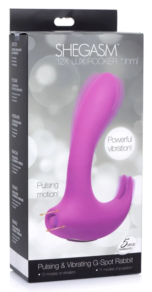 XR Brands inmi 12x Lux Rocker Pulsing and Vibrating GSpot Rabbit Pink Vibrators XR Brands inmi 12x Lux Rocker Pulsing and Vibrating GSpot Rabbit Pink Vibrators