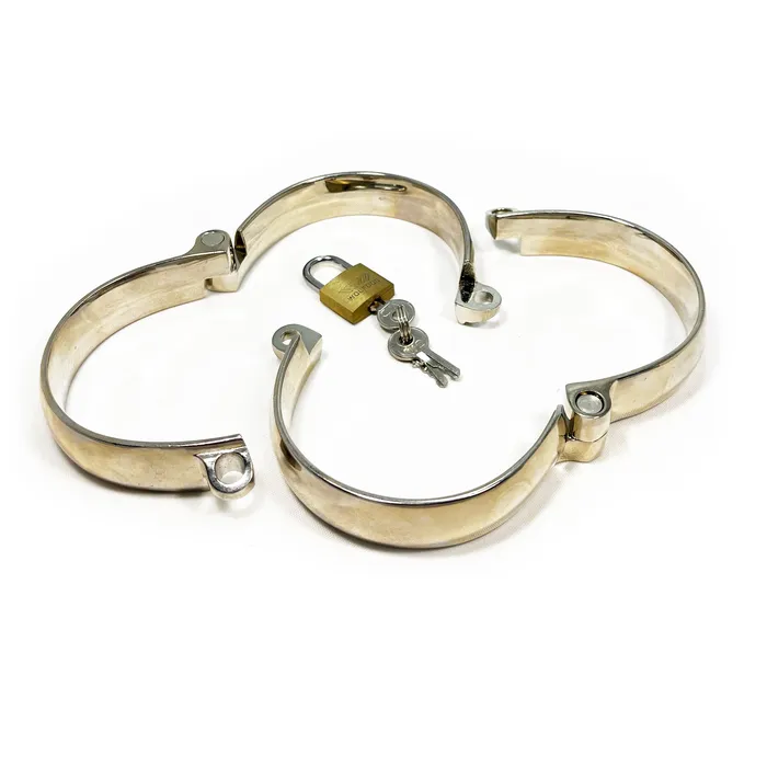 Couples NYCE BONDAGE METAL SHACKLE LOCKABLE MALE WRIST RESTRAINTS FOR FETISH KINK PLAY Large