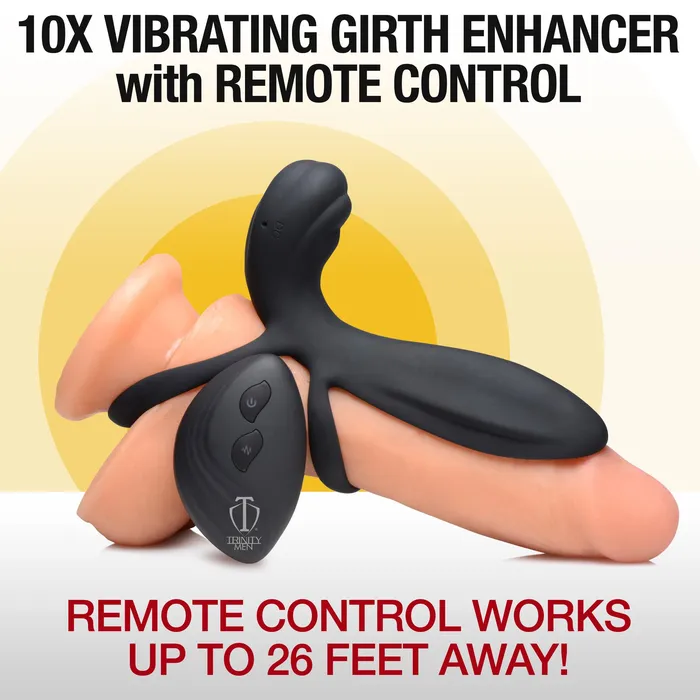 Female Sex Toys XR Brands 10x Silicone Vibrating Girth Enhancer With Remote Control