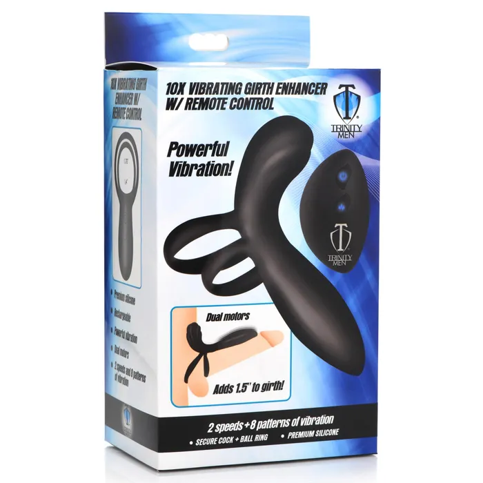 Female Sex Toys XR Brands 10x Silicone Vibrating Girth Enhancer With Remote Control