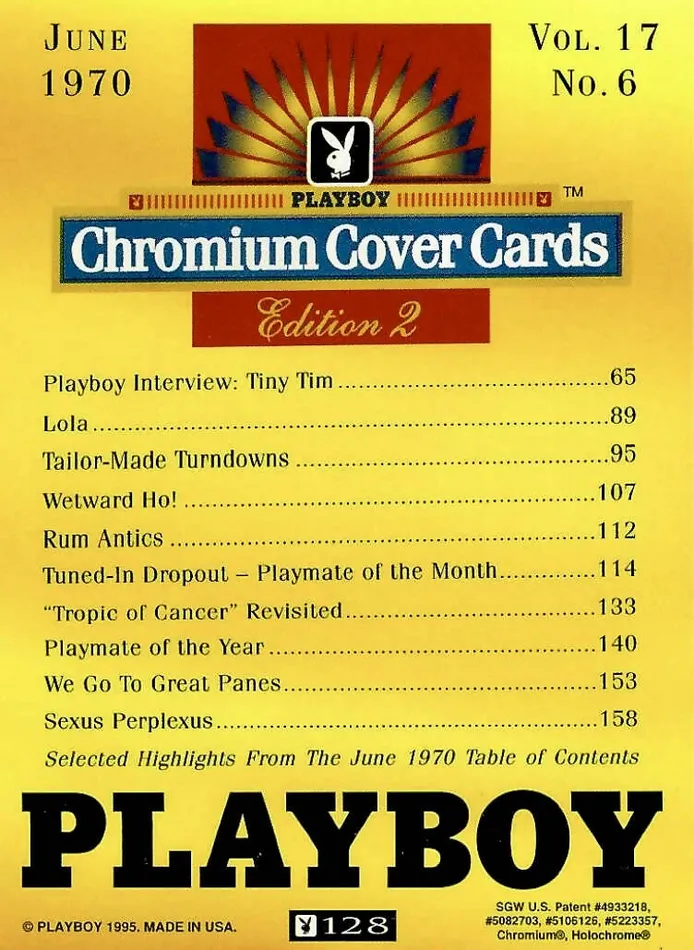 Greenthunderbirds Cards Couples Playboy Chromium Cover Edition 2 128