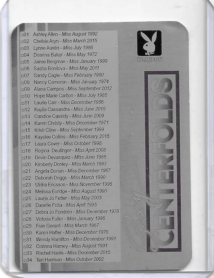 Greenthunderbirds Cards Vibrators Playboy Sexy Centerfolds Printing Plate 99 Checklist Greenthunderbirds Cards Vibrators Playboy Sexy Centerfolds Printing Plate 99 Checklist