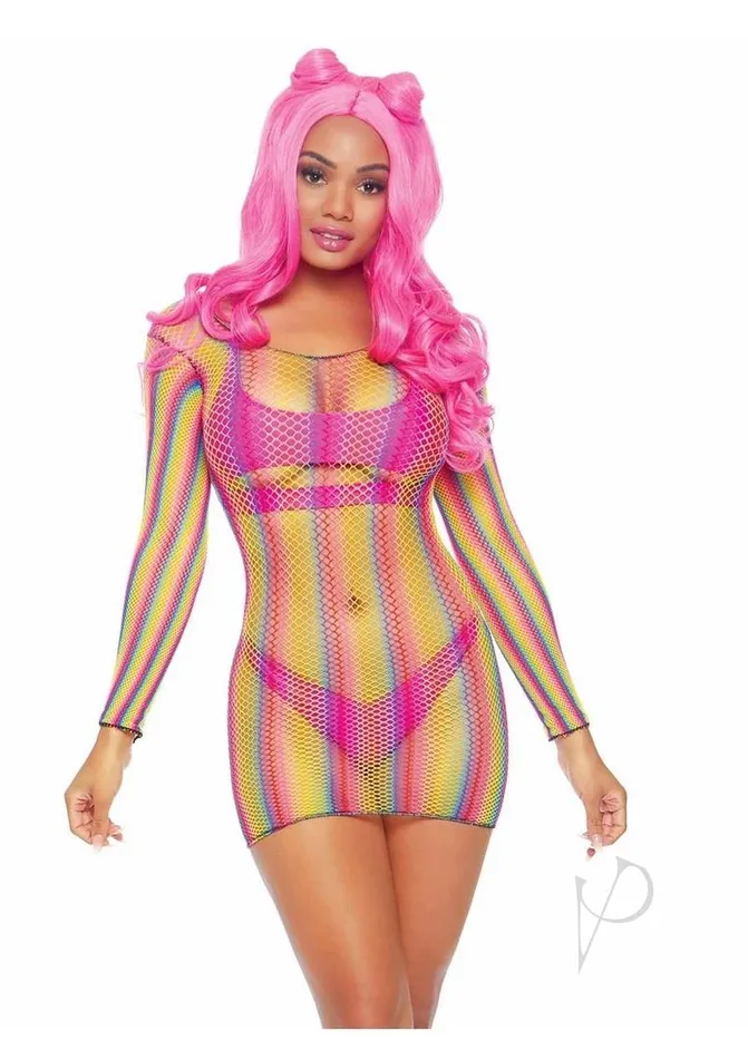 Leg Avenue Female Sex Toys Rainbow Fishnet Sleeve Mini Dress Os Leg Avenue Female Sex Toys Rainbow Fishnet Sleeve Mini Dress Os