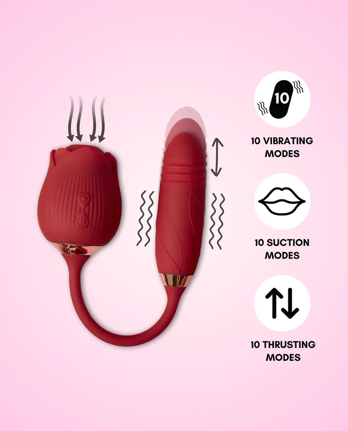 Winyi Female Sex Toys Dolce Vita Rose Clit Vibrator 3in1