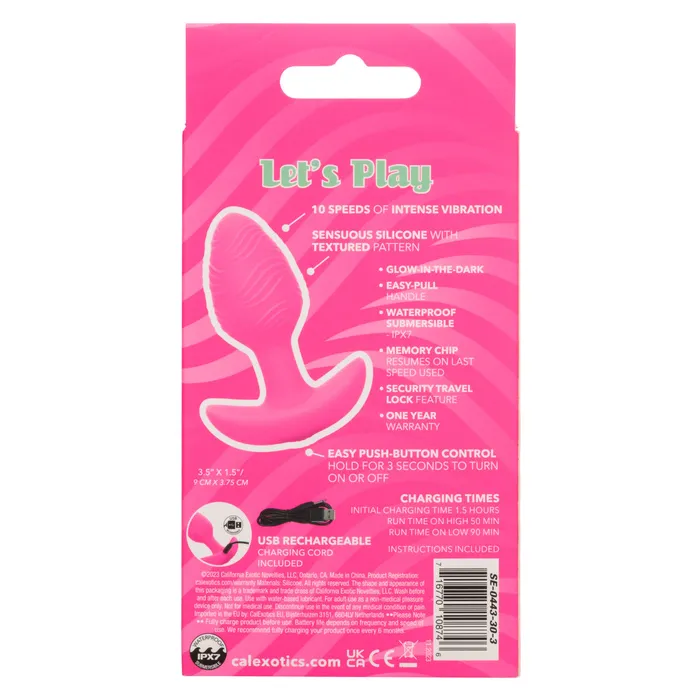 Calexotics Anal Cheeky Vibrating GlowInTheDark Butt Plug