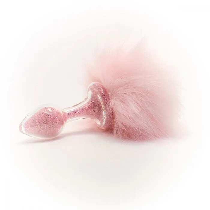 Female Sex Toys Crystal Delights Magnetic Sparkle Bunny Tail in Pink