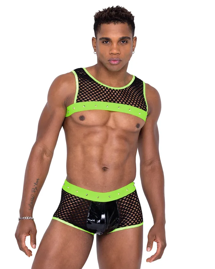 Fishnet Short With Studded Band Roma Male Sex Toys