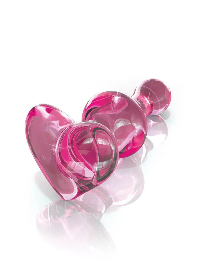 Icicles No 75 Pink Heart GLASS BUTT PLUG Pipedream Products Anal