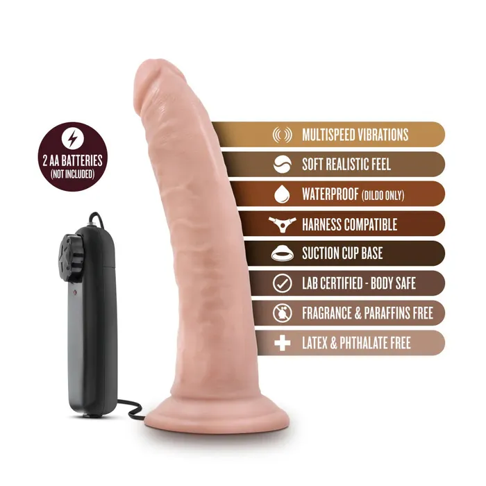 Blush Female Sex Toys Dr Skin Dr Dave Realistic 7 Vibrating PVC Dildo