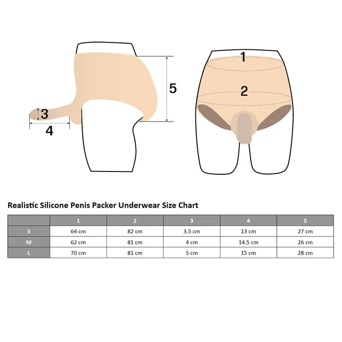 Male Sex Toys ST Rubber UltraRealistic Silicone Penis Packer Underwear Small