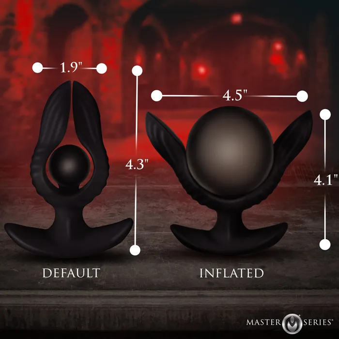 Master Series Anal Dark Pearl Inflatable Vibrating Butt Plug
