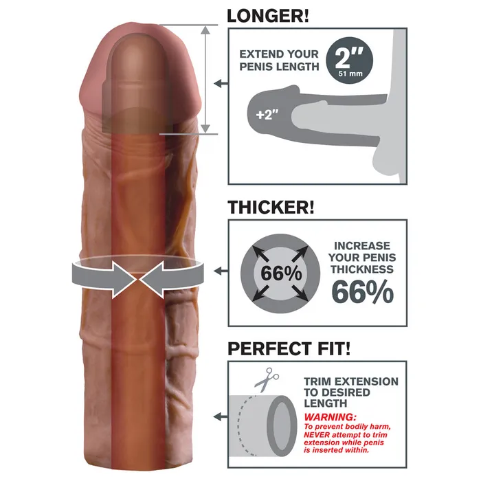 Pipedream Fantasy XTensions Mega 2 Girthy Penis Extension Sleeve Male Sex Toys