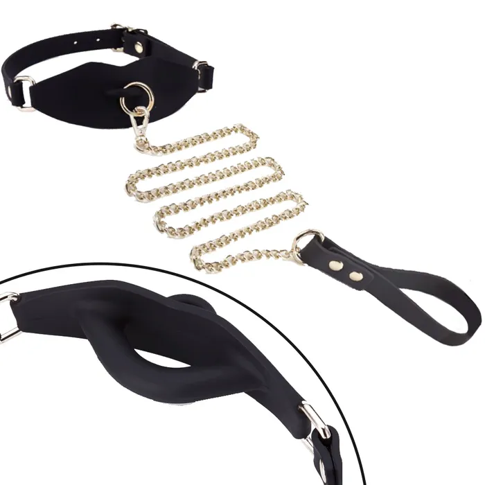 Rimao Industrial Roomfun Silicone Locking Bit Gag With Chain Leash Female Sex Toys Rimao Industrial Roomfun Silicone Locking Bit Gag With Chain Leash Female Sex Toys