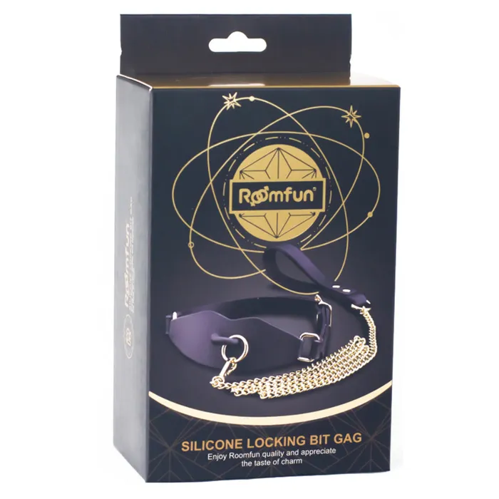 Rimao Industrial Roomfun Silicone Locking Bit Gag With Chain Leash Female Sex Toys