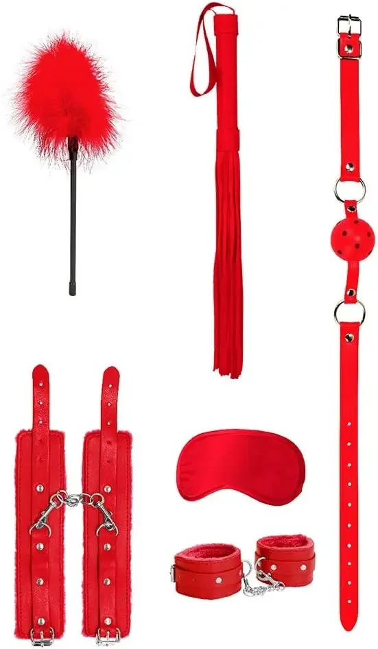 6Piece Beginner Bondage Kit Red Shots America LLC Couples