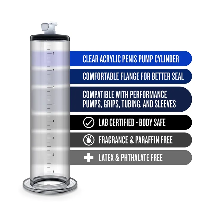 Anal Performance 9 Inch X 175 Inch Penis Pump Cylinder Clear Blush Novelties