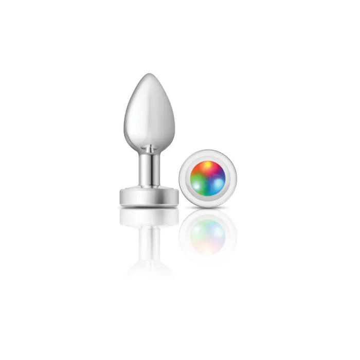 Anal Viben Cheeky CharmsSilver Metal Butt Plug Light UpSmall