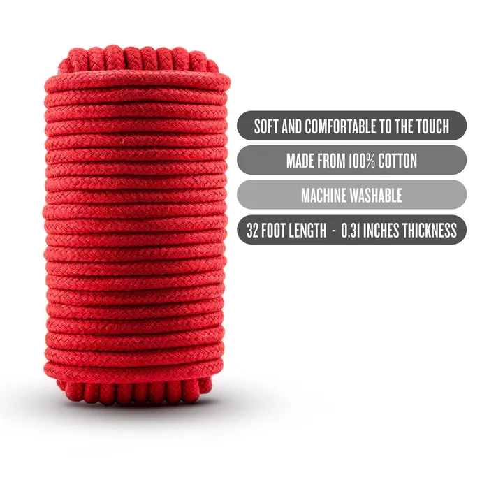 Blush Novelties Temptasia Bondage Rope 32 Feet Red Restraints Blush Novelties Temptasia Bondage Rope 32 Feet Red Restraints