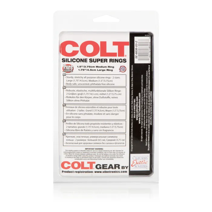 CalExotics Colt Silicone Super Rings Black Anal