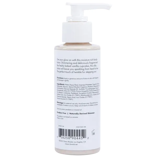 CG Vibrators GLOW Gold Shimmer Lotion Gold 4oz 118mL
