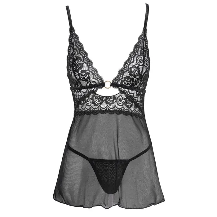 Cottelli Collection Male Sex Toys Cottelli Backless Babydoll With Thong
