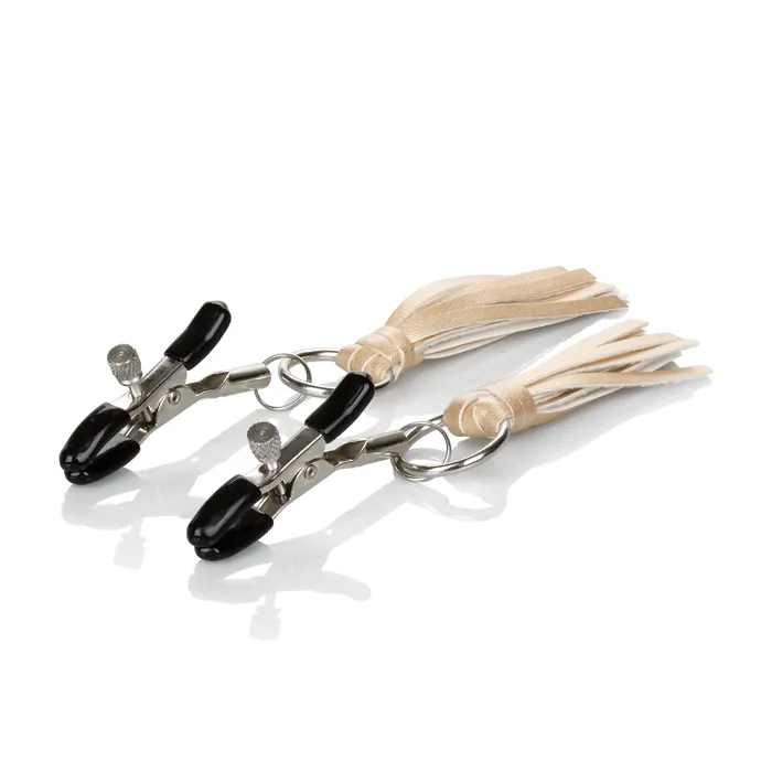 Couples CalExotics Nipple Play Playful Tassels Nipple Clamps Gold