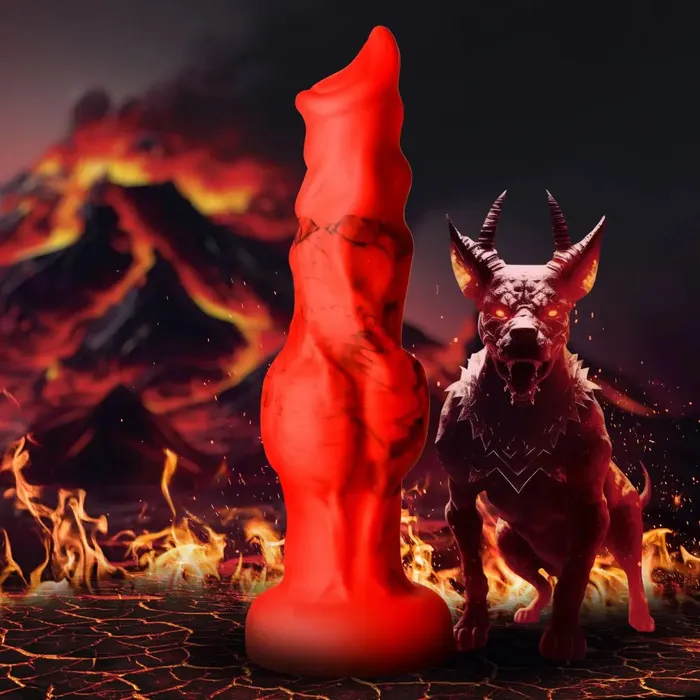 Dildos Creature Cocks Fire Hound Silicone Dildo Medium