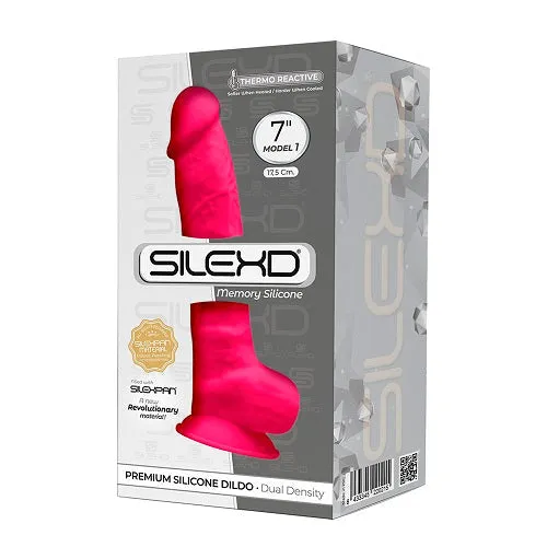 Dildos SilexD SilexD 7 inch Realistic Silicone Dual Density Dildo with Suction Cup and Balls Pink Dildos SilexD SilexD 7 inch Realistic Silicone Dual Density Dildo with Suction Cup and Balls Pink