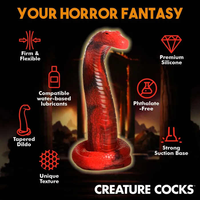 Dildos XR Brands Creature Cocks King Cobra King Cobra Silicone Dildo Red Dildos XR Brands Creature Cocks King Cobra King Cobra Silicone Dildo Red