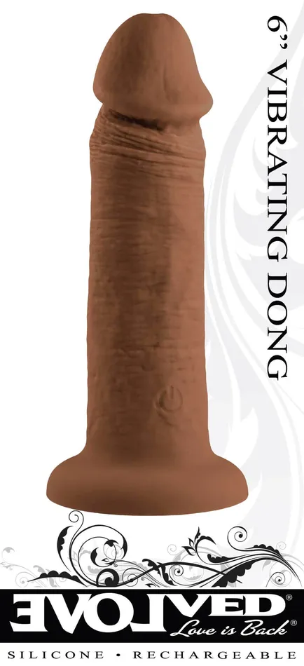Evolved Novelties Dildos 6 Inch Girthy Vibrating Dong Dark