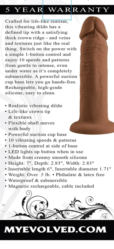 Evolved Novelties Dildos 6 Inch Girthy Vibrating Dong Dark Evolved Novelties Dildos 6 Inch Girthy Vibrating Dong Dark