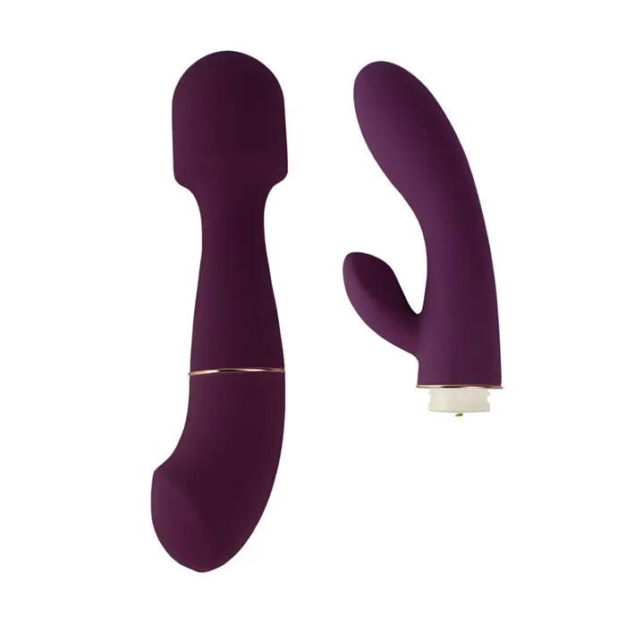 Female Sex Toys Loving Joy Loving Joy DUA Interchangeable Vibrator with 2 Attachments Female Sex Toys Loving Joy Loving Joy DUA Interchangeable Vibrator with 2 Attachments
