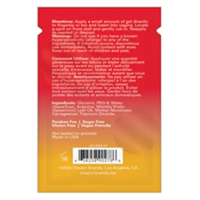 Jelique Enhancers HAPPY GEE COOLING PLEASURE GEL FOIL 003 fl oz 1 mL