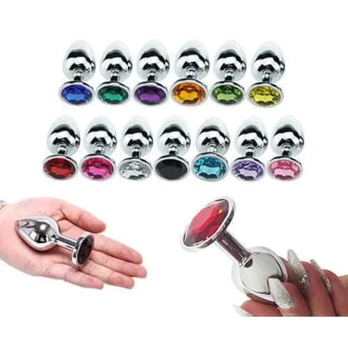 Jewel Princess Anal 3 Inch Jewelled Beginner Metal Butt Plugs