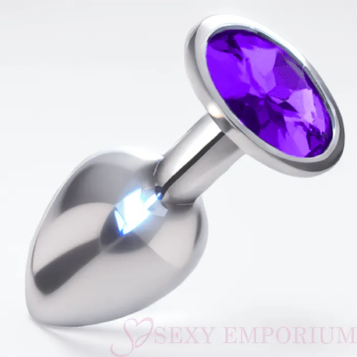 Jewel Princess Anal 3 Inch Jewelled Beginner Metal Butt Plugs