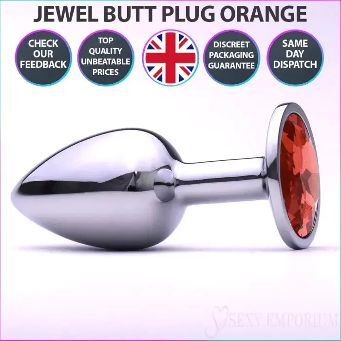 Jewel Princess Anal 3 Inch Jewelled Beginner Metal Butt Plugs
