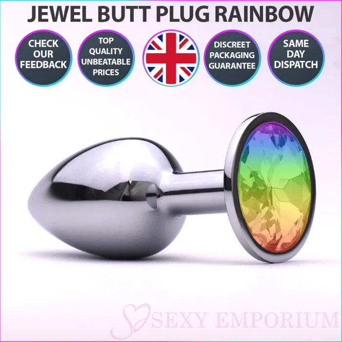 Jewel Princess Anal 3 Inch Jewelled Beginner Metal Butt Plugs