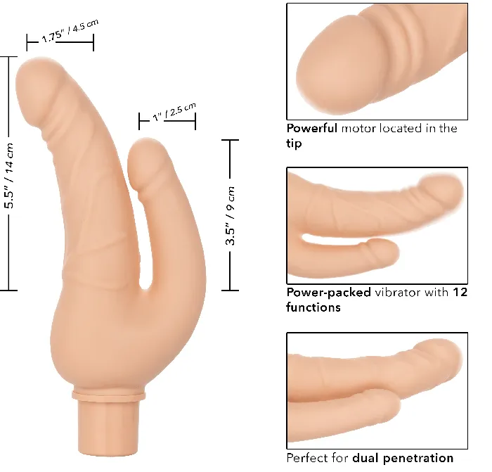 Male Sex Toys CalExotics Rechargeable Power Stud Over and Under Ivory