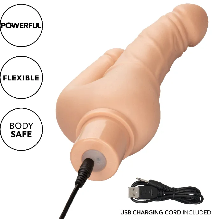Male Sex Toys CalExotics Rechargeable Power Stud Over and Under Ivory